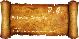 Polevka Gergely névjegykártya